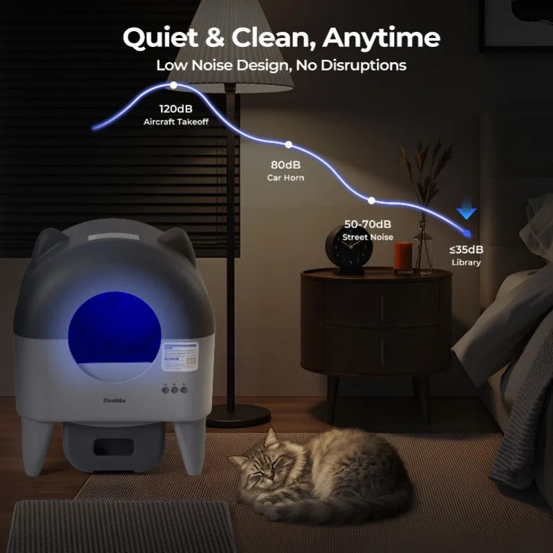 Automatic Cat Litter Box Extra Large Self Cleaning with APP Control