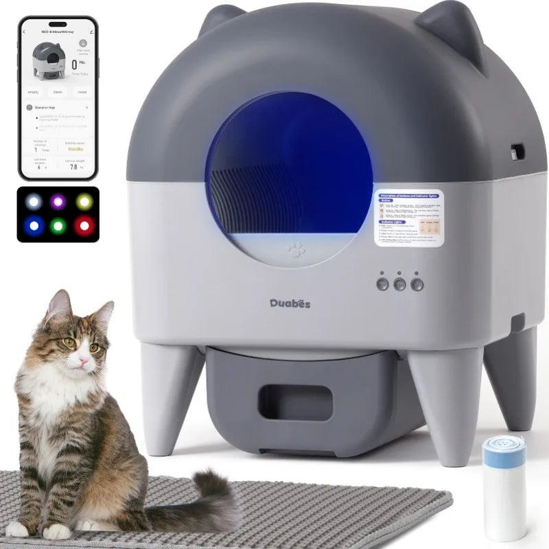 Automatic Cat Litter Box Extra Large Self Cleaning with APP Control