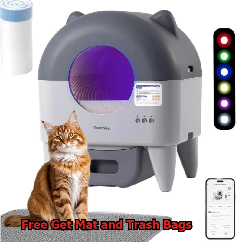 Automatic Cat Litter Box Extra Large Self Cleaning with APP Control