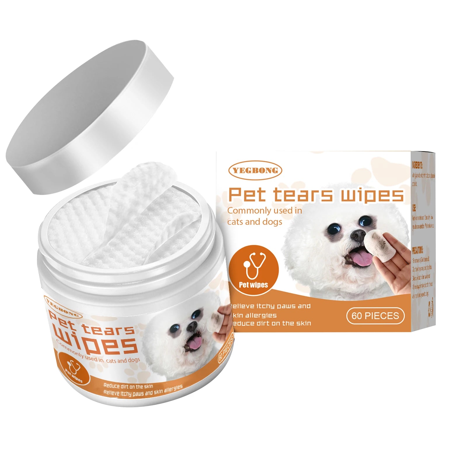 Wet Wipes For Remove Cat and Dog Tearmark
