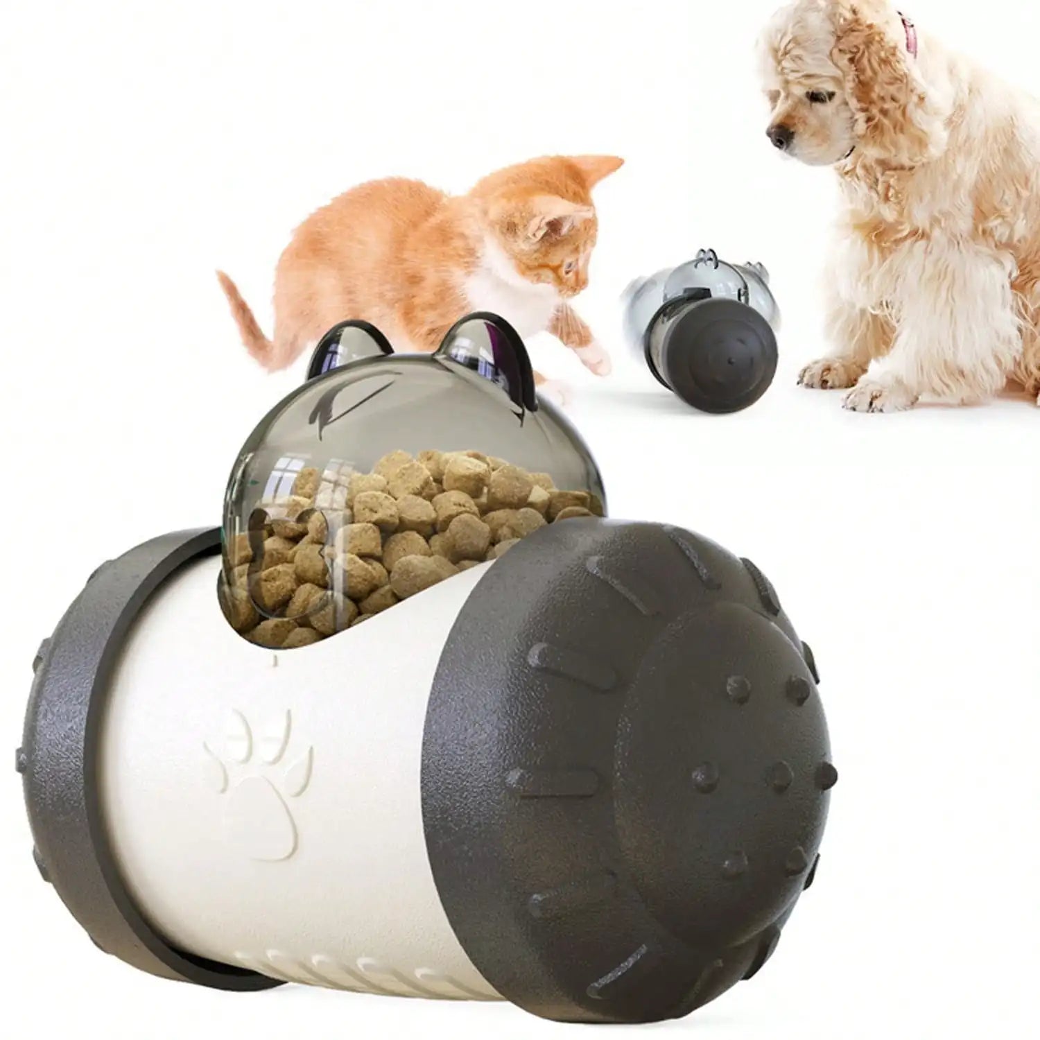Snack Dispensing Dog Toys, Rocking Bear Food Dispenser Tumbler