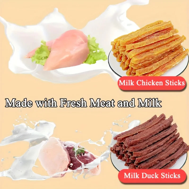2-Pack Soft Chew Dog Treats Dried Milk Chicken/Duck Sticks