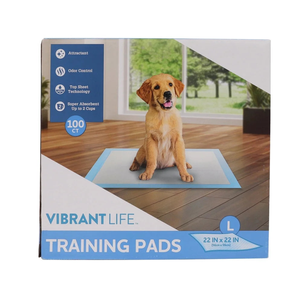 Large Puppy Training Pads 22x22 Inches 100 Count Super Absorbent Odor Control Disposable
