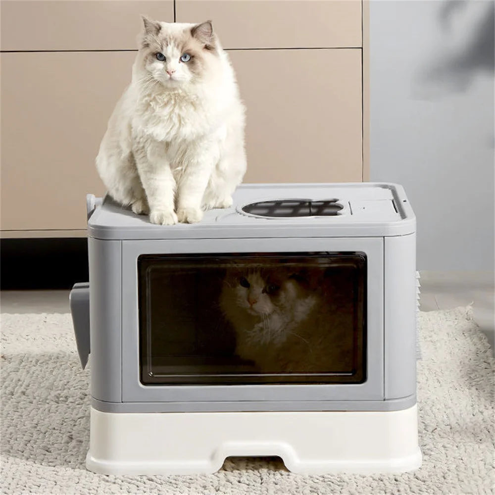Large Hooded Cat Litter Box Tray Drawer Type