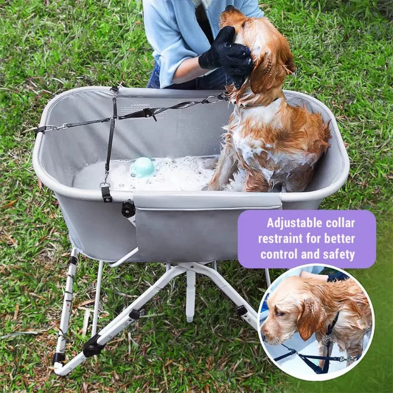 Foldable Pet Dog Bathing Station Adjustable, Ideal For Medium To Large Pets