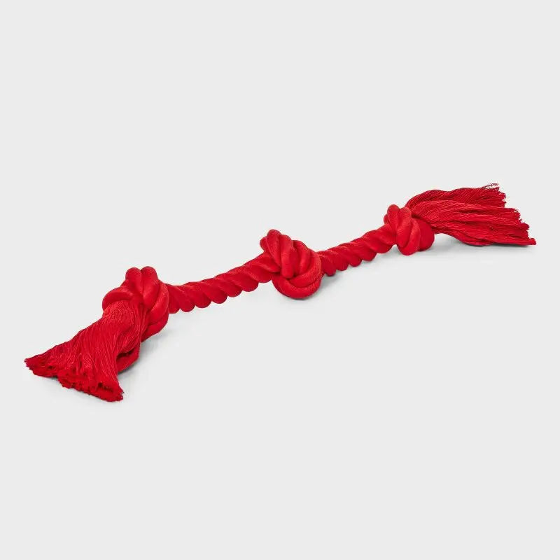 15 Inch Red Rope Dog Toy for Aggressive Chewers Tough Durable Tug of War