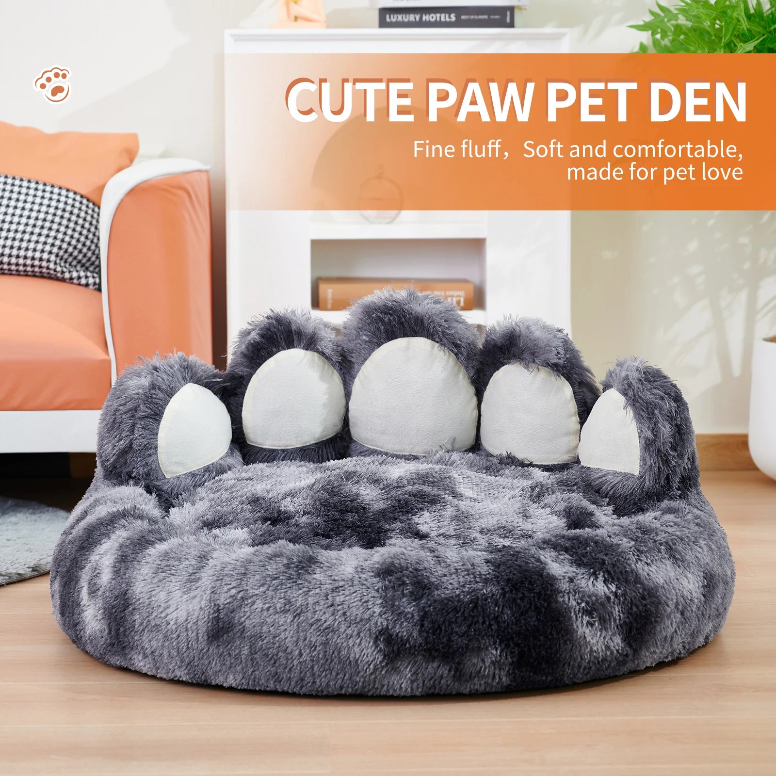 Cozy Comfy Dog Bed Paw Shape