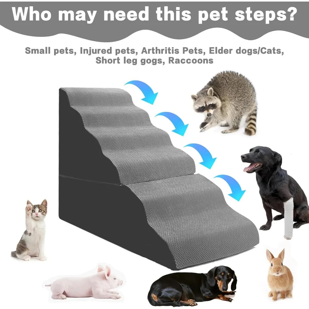 Dog Stairs for High Beds – Non-Slip Pet Steps for 30–36 Inch Tall Beds