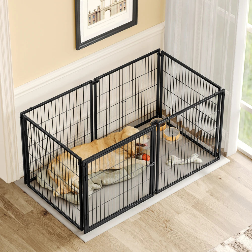 Large Dog Cage 63.7" Dog Kennel with Top Indoor, Black.63.7"L x 34.2"W x 31.7"H.