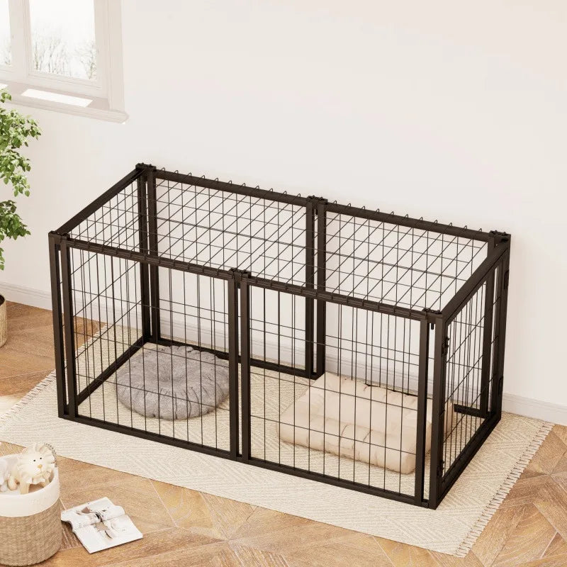 Dog Crate 47.2" Dog Kennel for Small Medium Dogs, Indoor, Black.47.2"L x 22"W x 24"H.