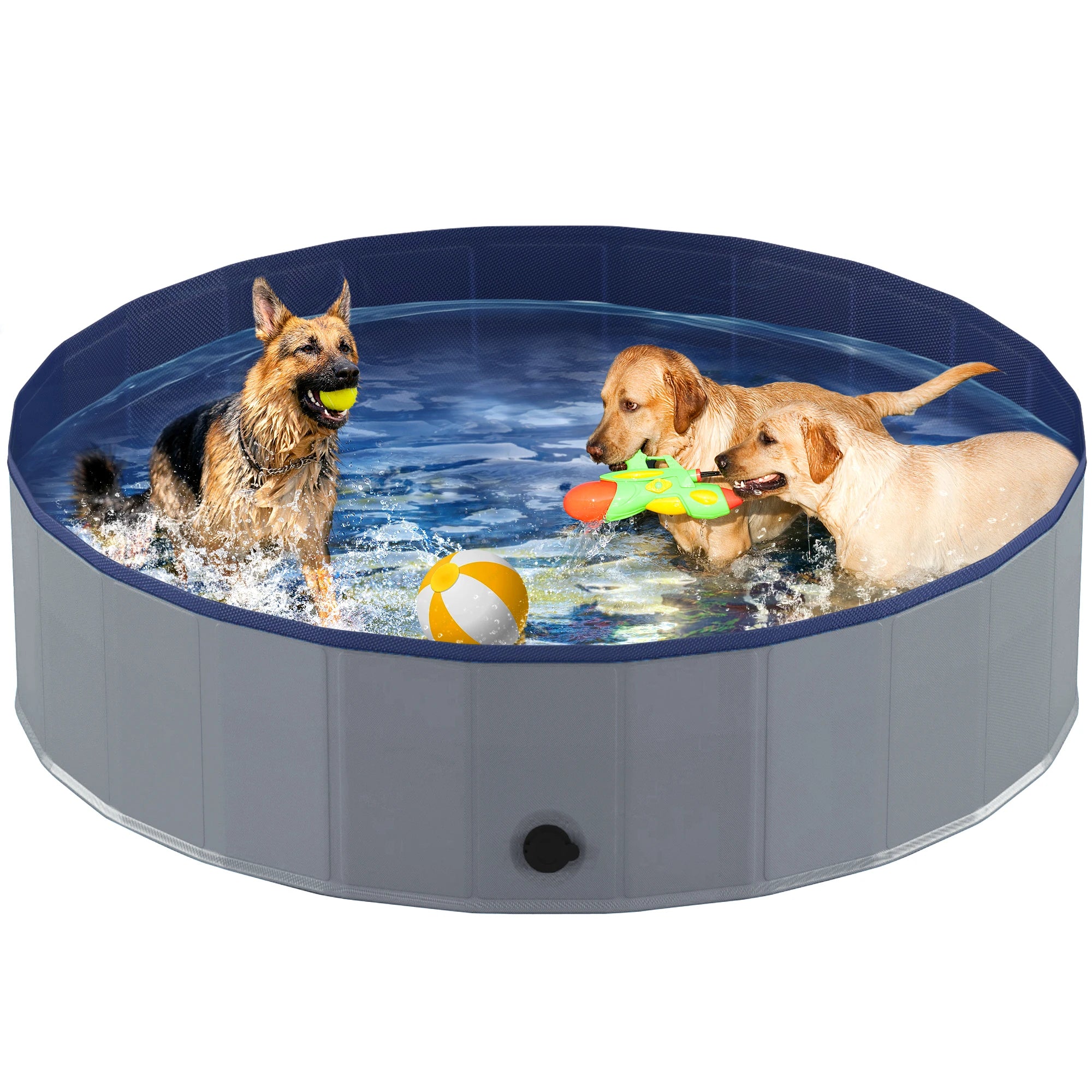 Foldable Pet Swimming Tub, Anti-Slip Collapsible, Hard Plastic