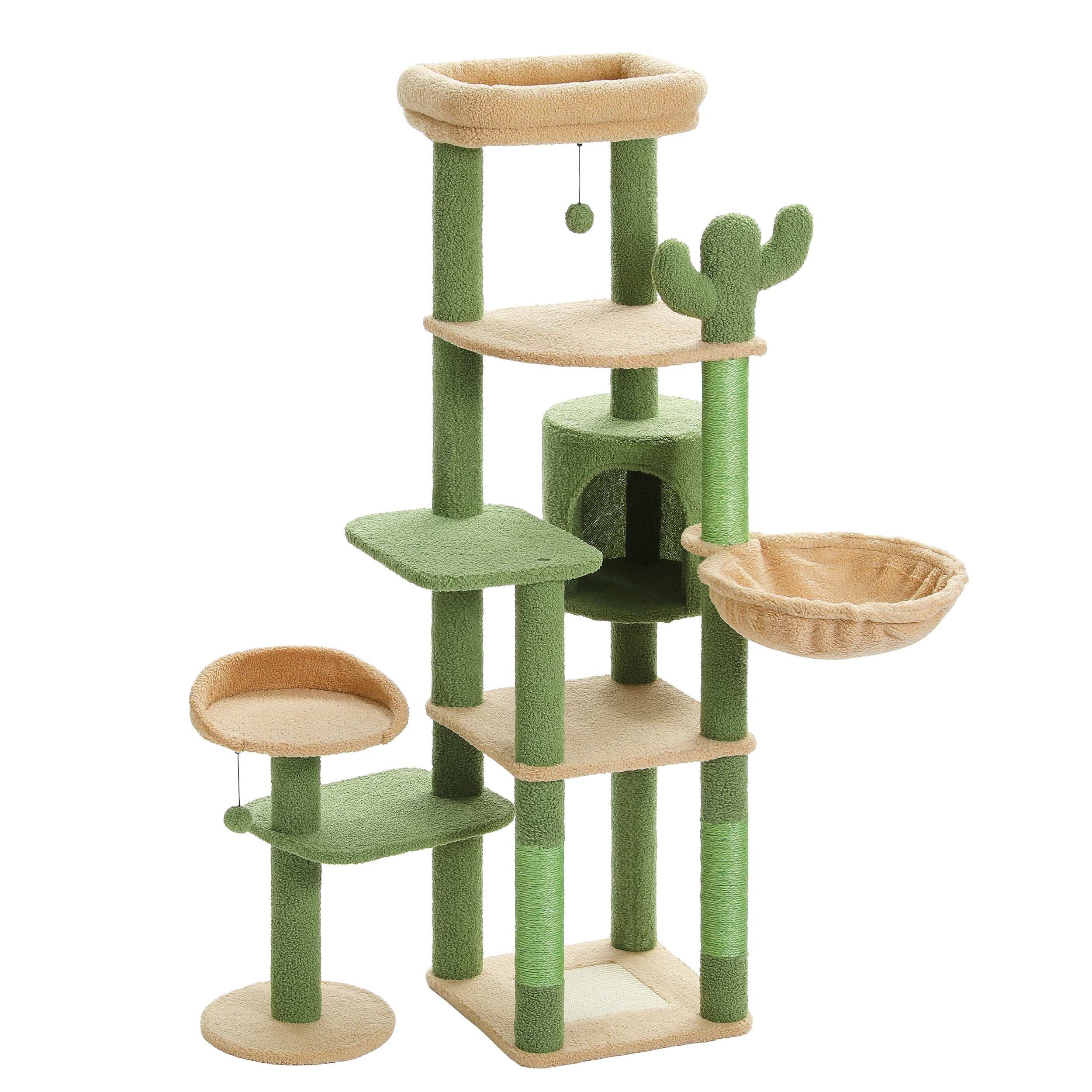 Tall Cat Tower for Cats with Super Big Hammock with Scratching Post