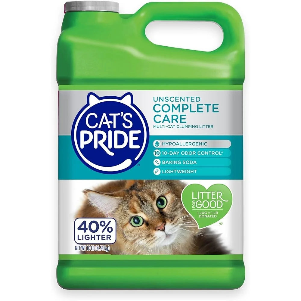 Premium Lightweight Clumping Cat Litter Hypoallergenic Odor Control Unscented Multi-Cat Formula 10 Days Lasting Safe Sensitive