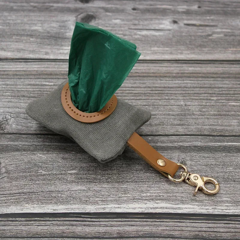 Pet Dog Poop Bag Holder Leash canvas Adjustable Mini Travel Garbage Bag Dogs Waste Poop Bags Dispenser Cleaning portable Tools