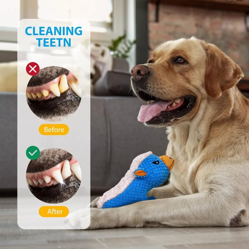 Dog Plush Toys for Aggressive Chewers, Squeaky Toys with Crinkle Paper