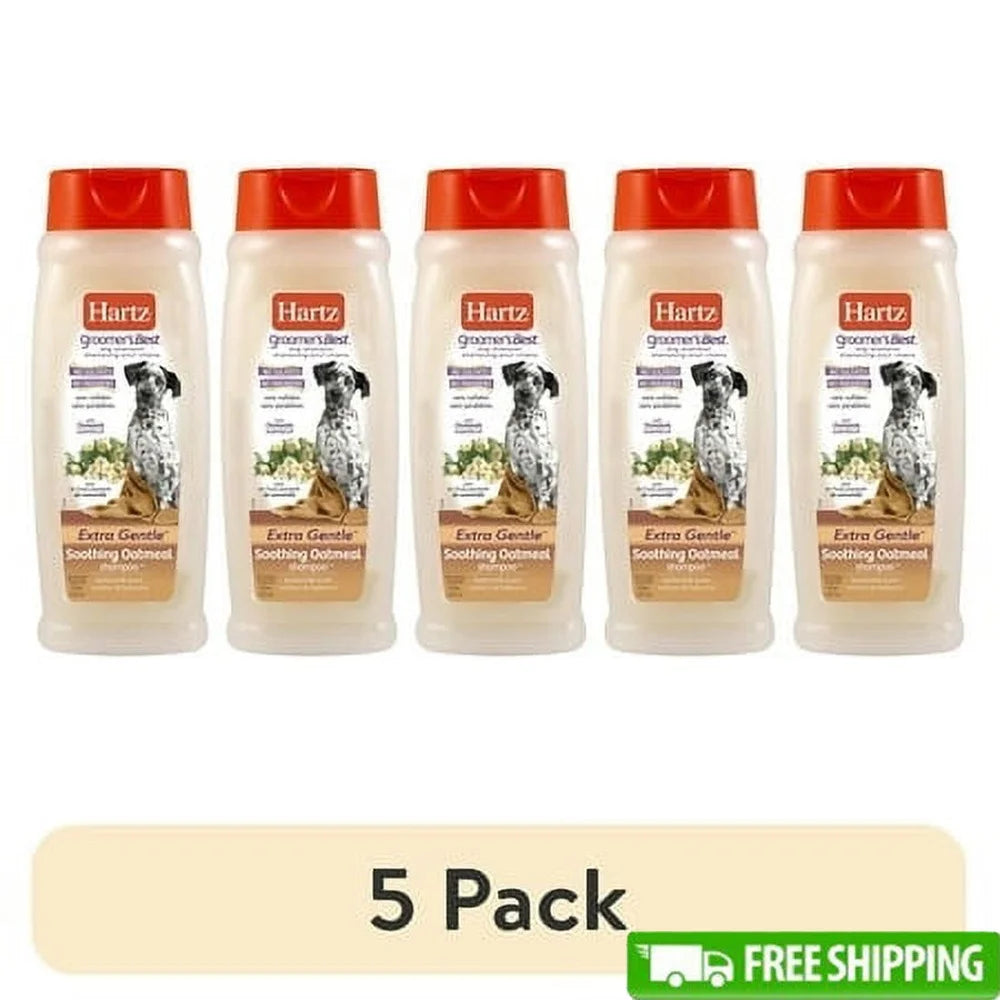 5 Pack Oatmeal Dog Shampoo Gentle Cleansing Conditioning Detangling Chamomile Buttermilk Scent Skin Soothing Formula 18oz