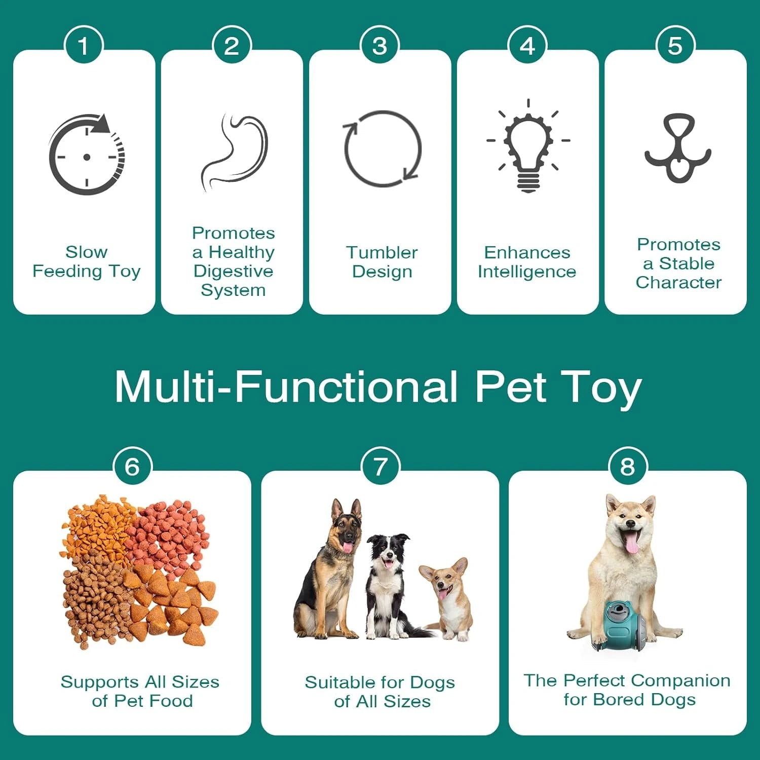 Engaging interactive non-slip rubber dog puzzle toy for mental stimulation - challenging and fun treat feeding