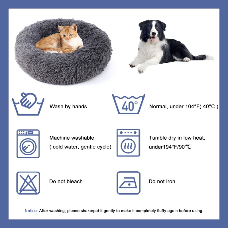 Pet Beds Large Round Soft Plush