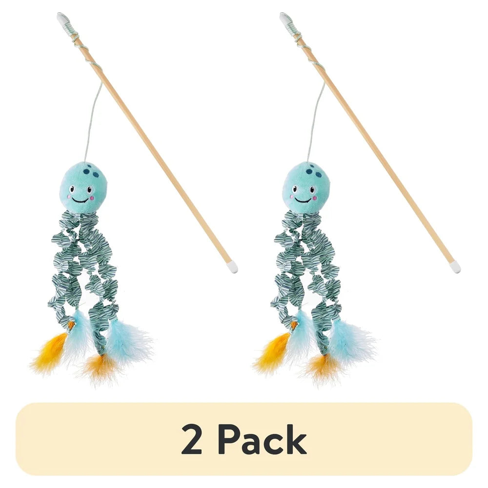 2 Pack Cat Toy Jellyfish Teaser with Catnip Soft Cuddly Buddy