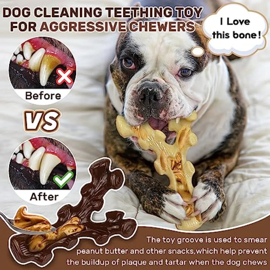 2 Pack Durable Dog Chew Toys Designed for Aggressive Chewers to Combat Boredom and Provide Mental Stimulation
