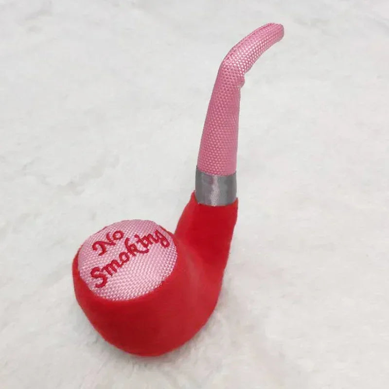 1Pc Plush Squeak Smoking Pet Toys