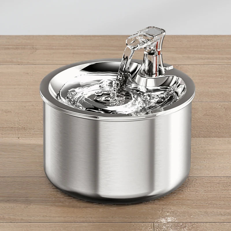 2L fully stainless steel Automatic cat water fountain with optional sensor and heater