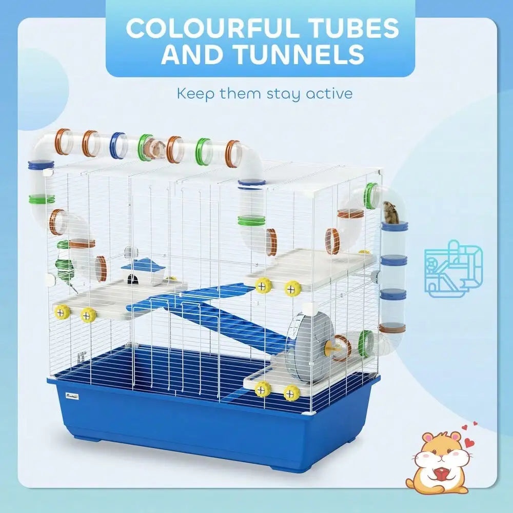 Hamster Cage, 4 Tier with Tunnel Tube System