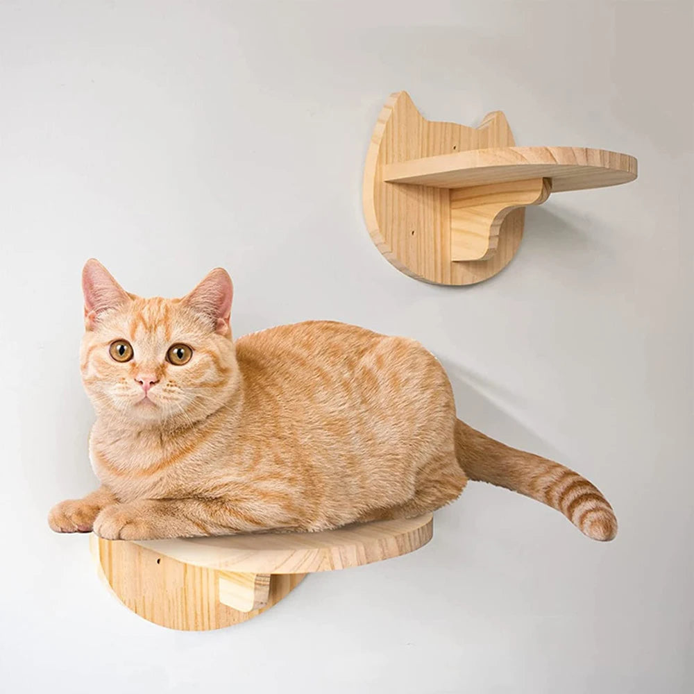 Cat Climbing Shelf Wall Four Step Stairway With Scratching Post