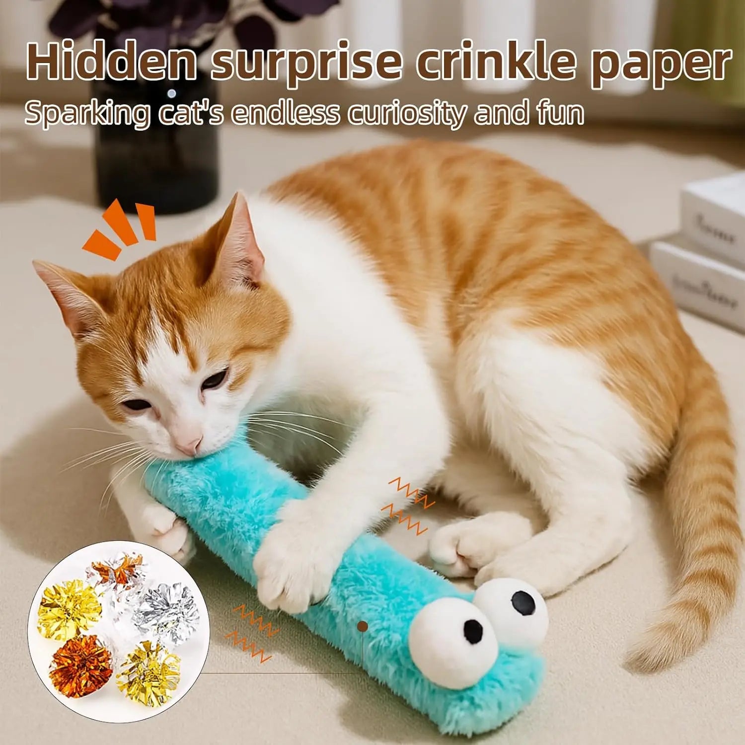 Cat Toys Pillows,3 Pack, Catnip Inside, Soft and Durable Kick Sticks with Crinkle Sound