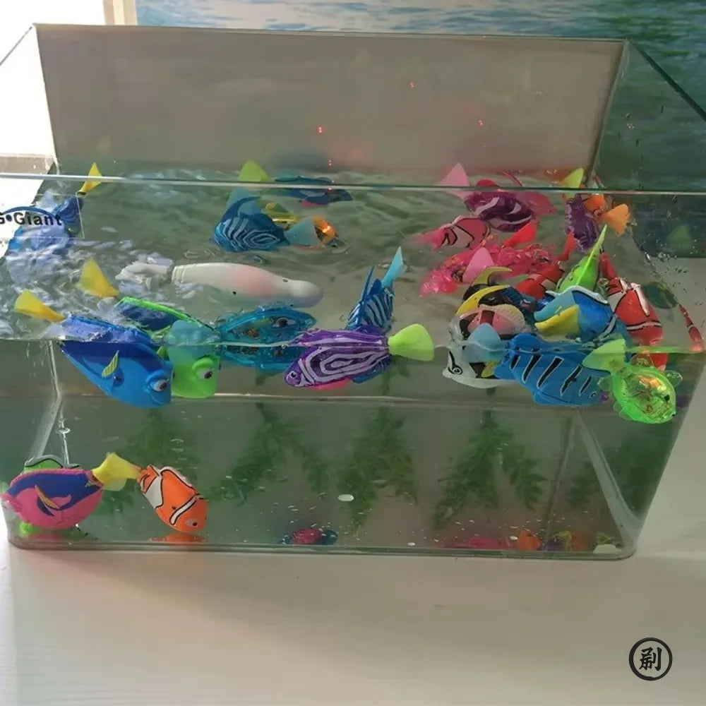 LED Inductive Interactive Swimming Robot Fish Toys Glowing Electric