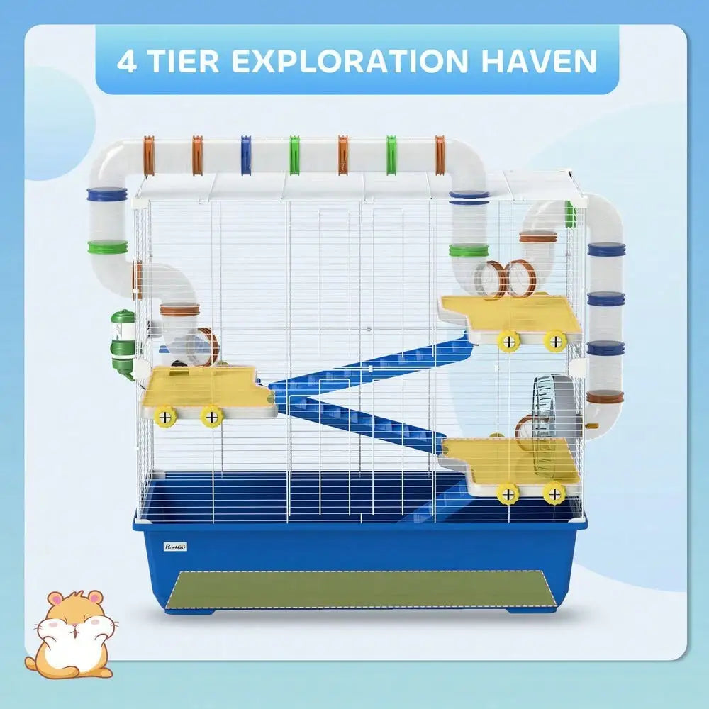 Hamster Cage, 4 Tier with Tunnel Tube System