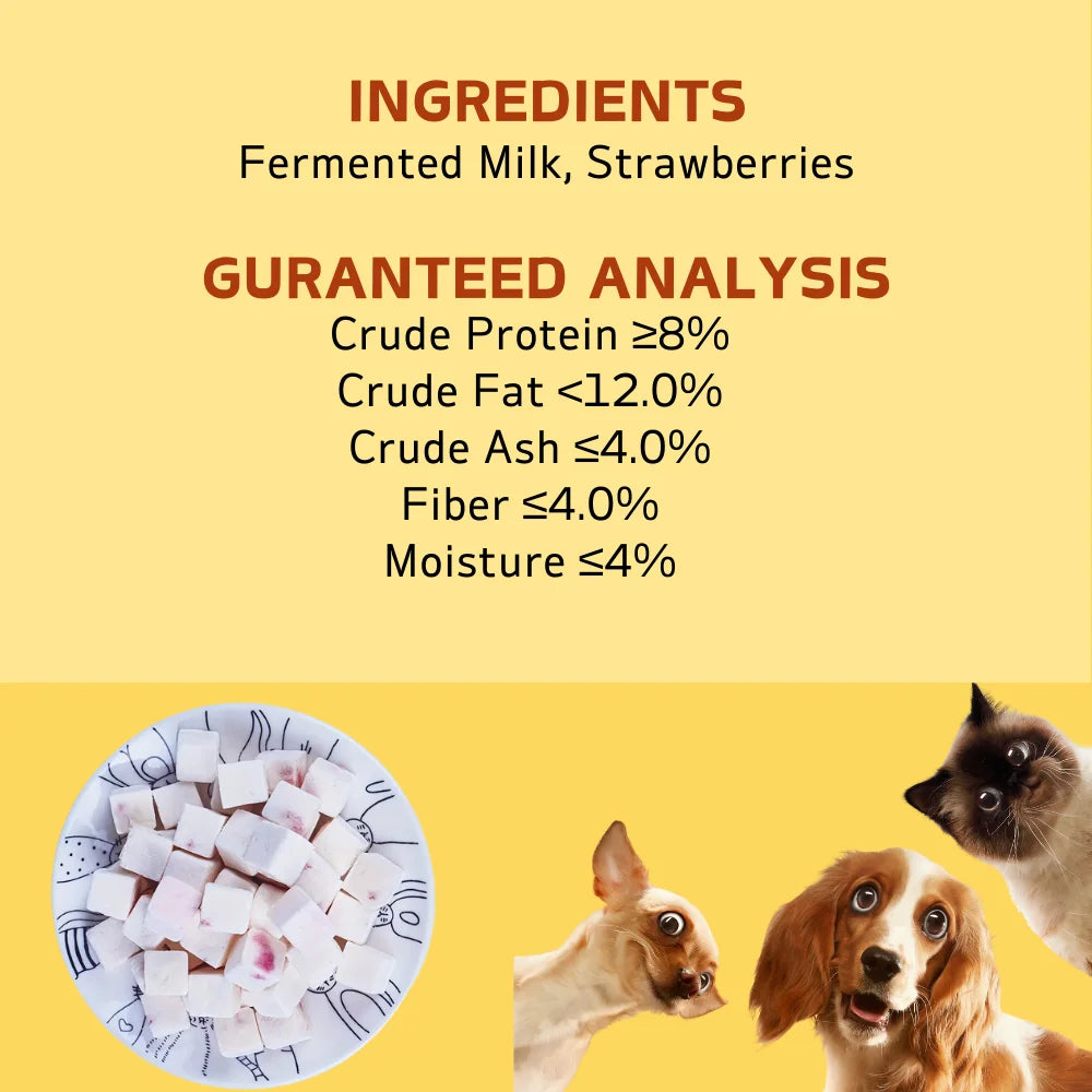 100g/3.53oz Fruit Yogurt Cubes Dog Treats For Dogs Or Cats, Made With Yogurt And Fruit, Healthy, Easily Digestible