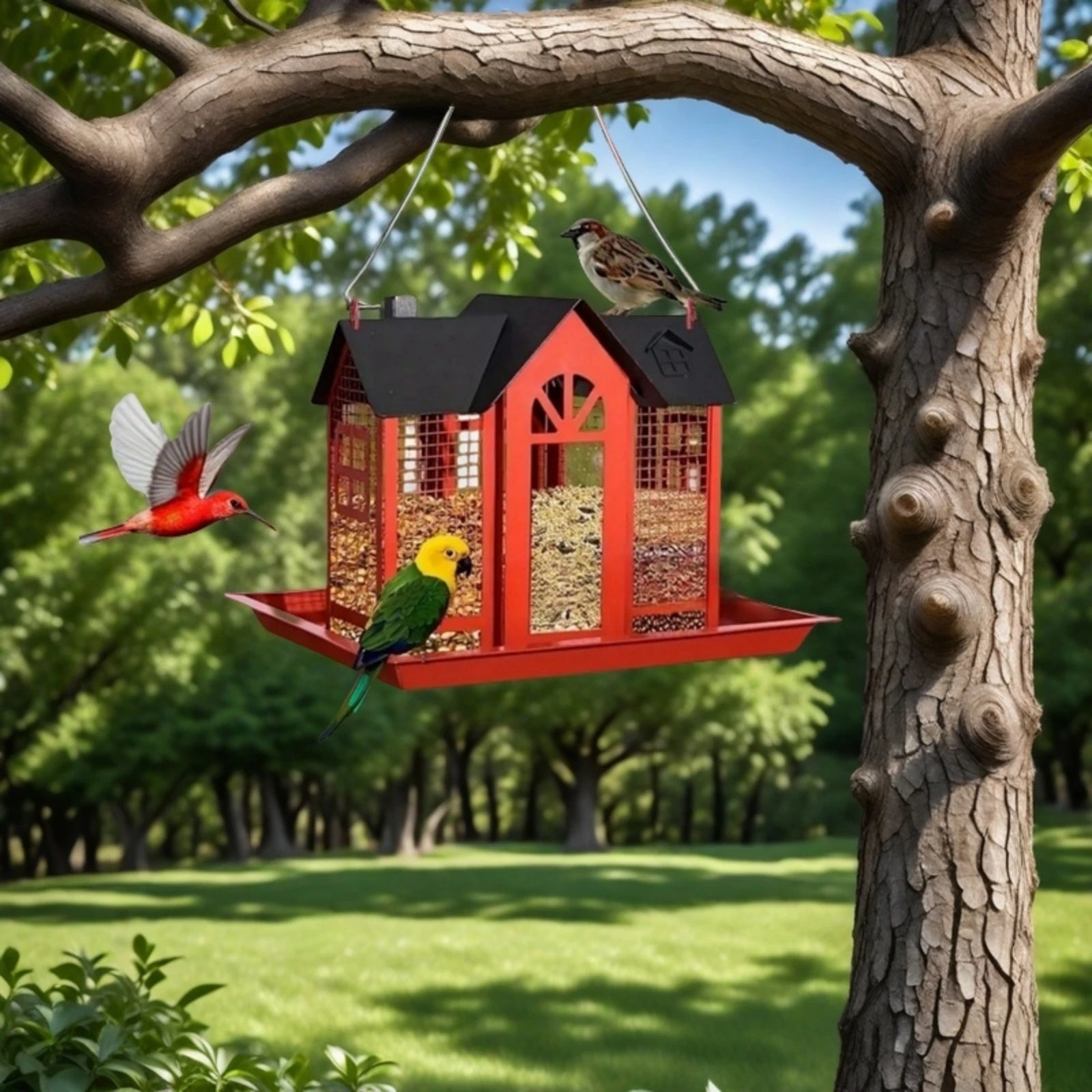 Outdoor Hanging Wild Bird Feeder, Large Capacity