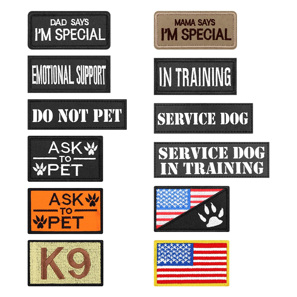 12 Pieces Tactical Patch Bundle For Dog Vest Harness