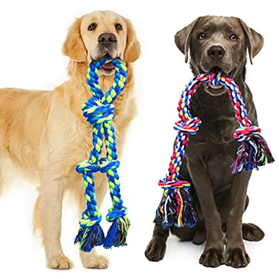Heavy Duty Dog Rope Toys for Large Breed Aggressive Chewers 2 Pack Indestructible Teeth Cleaning Tug of War Toy