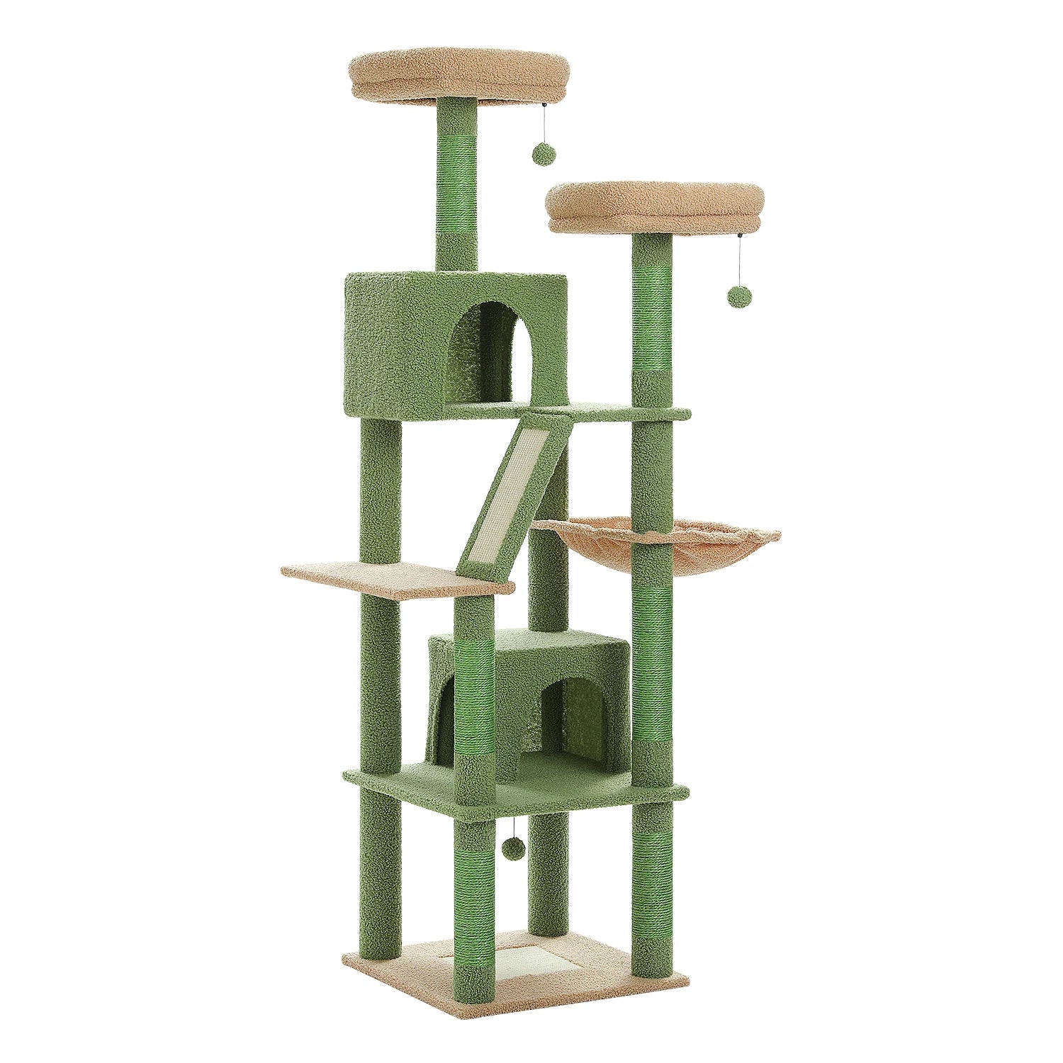 Multi-Level Plush Cat Condo with Scratching Posts Scratching Boards Perches Caves
