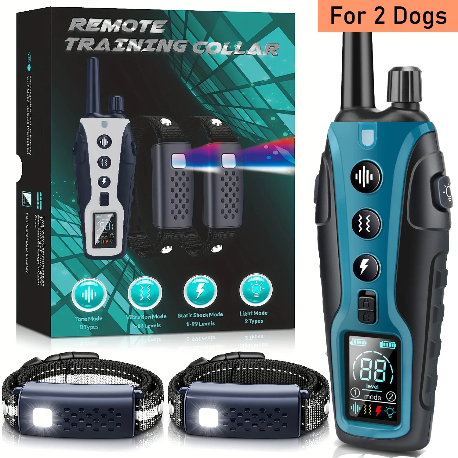 Dog Training Collar - Remote Control, 3300ft Range, USB Rechargeable, Multi-Mode (Beep, Vibration, Shock)
