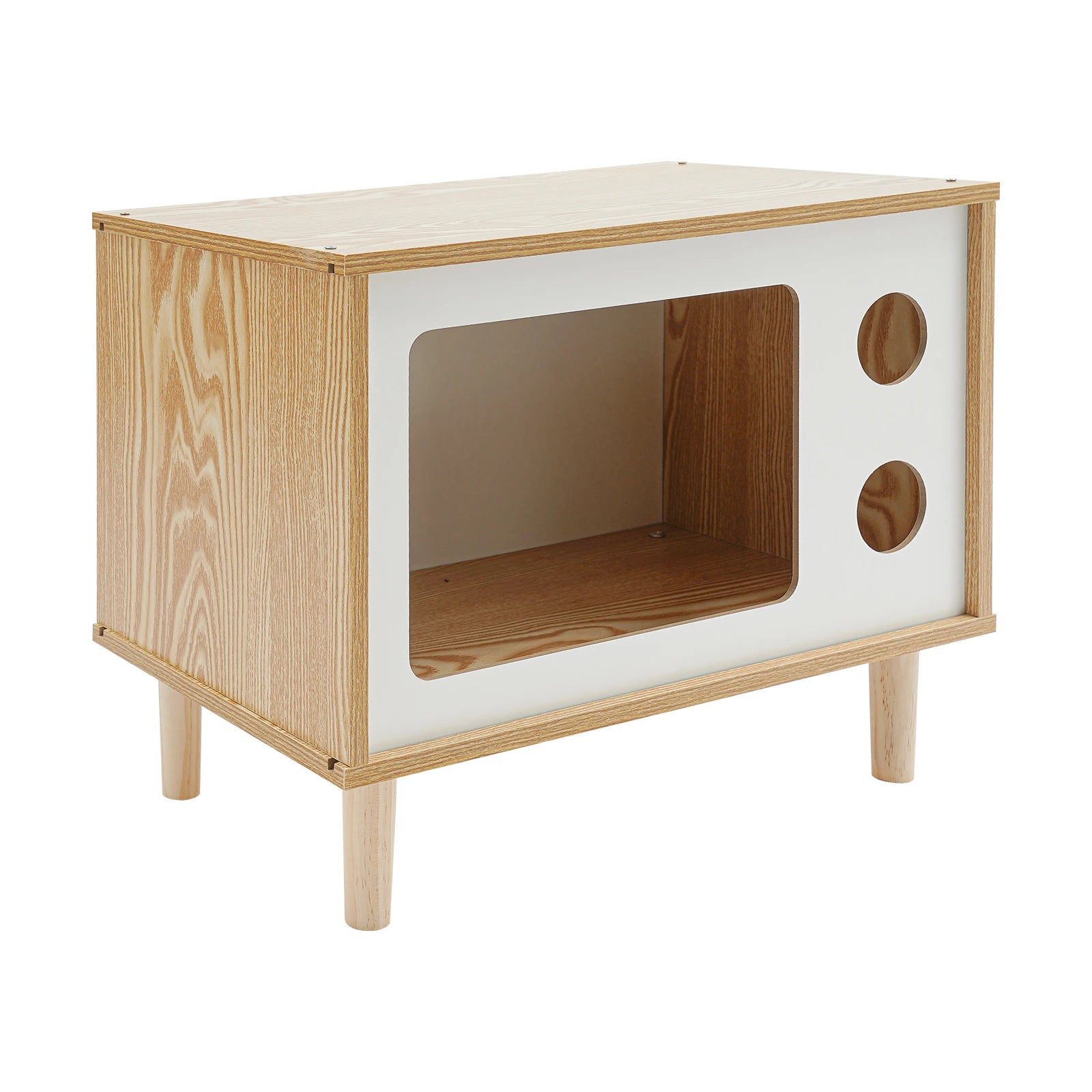 Cat House Wooden TV-Shaped Cat Bed