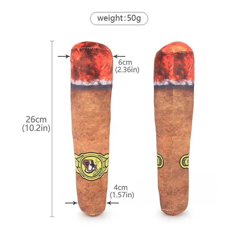 Fake Cigar Dog Plush Toy