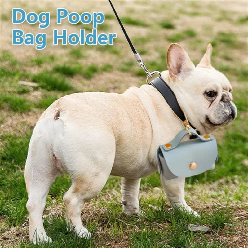 Poop Bag Holder Faux Leather Dog Poop Bag Dispenser