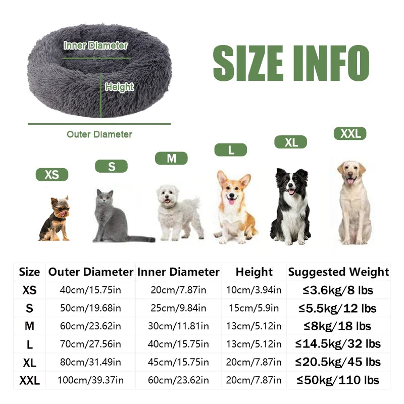 Pet Beds Large Round Soft Plush
