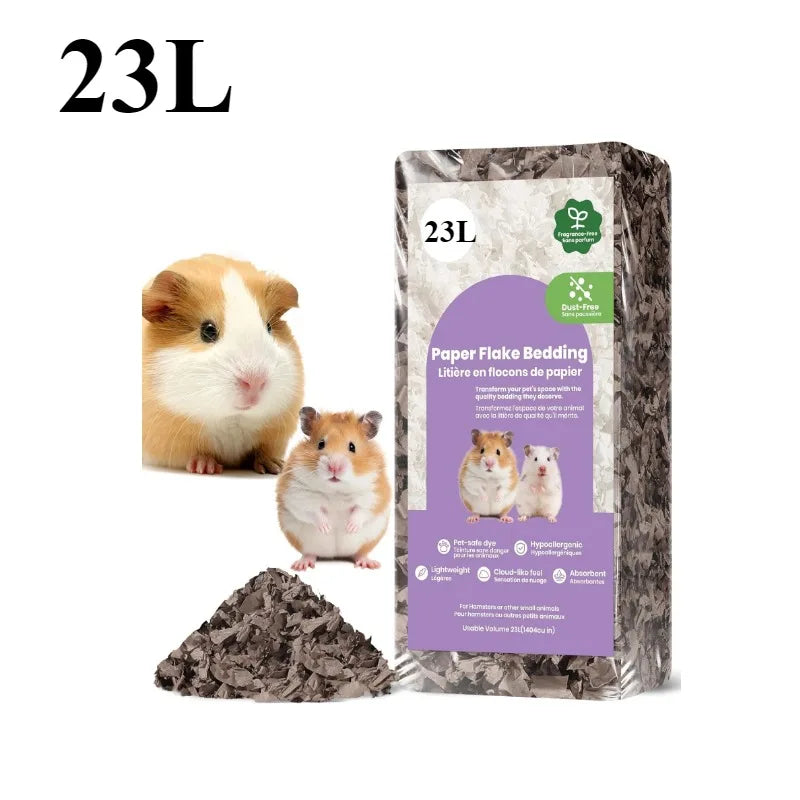 23L/50L Paper Small Pet Bedding Hamster Rabbits Guinea Pigs Odor Control Dust-Free Moisture Absorbent Natural Shavings Bedding