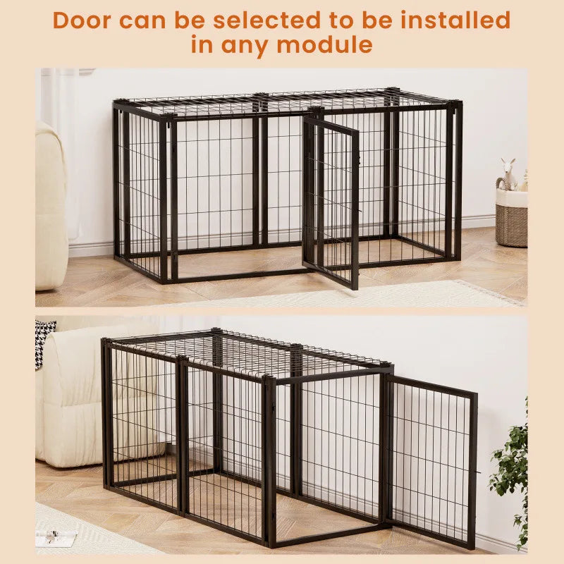 Dog Crate 47.2" Dog Kennel for Small Medium Dogs, Indoor, Black.47.2"L x 22"W x 24"H.