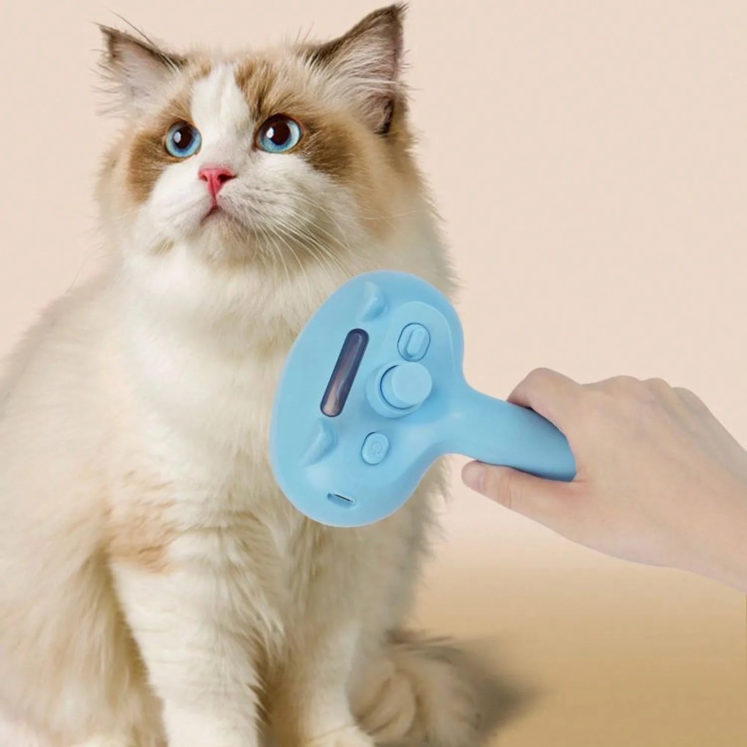 3 In 1 Self Cleaning Steamy Pet Brush - Anti-Static, Grooming Tool For Long And Short Hair Pets, Removes Loose Hair.