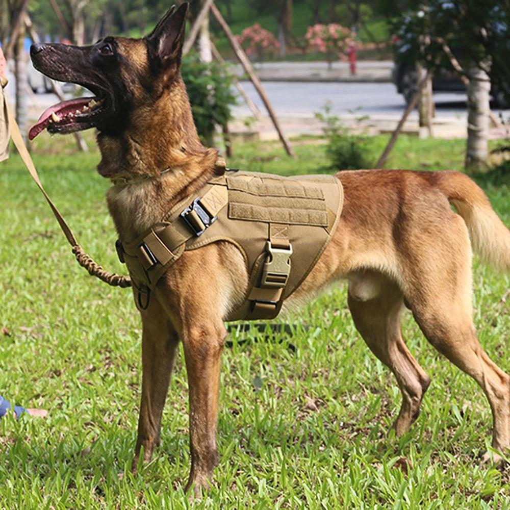 Military Dog Harness Leash Bags Set