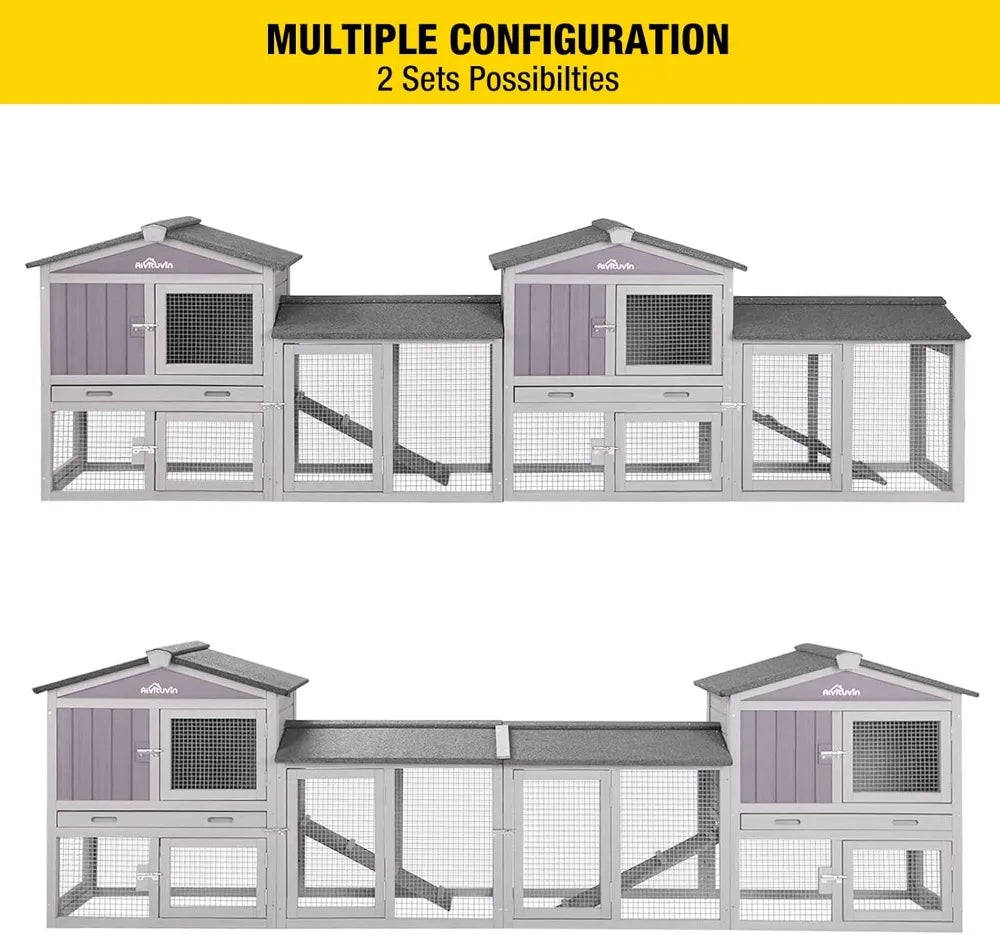 Indoor, outdoor Bunny Cage with Deeper Leakproof Plastic Tray