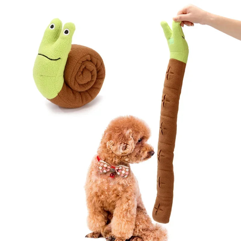 Plush Sound Interactive Slow Feeder Sniffing Snail Toys