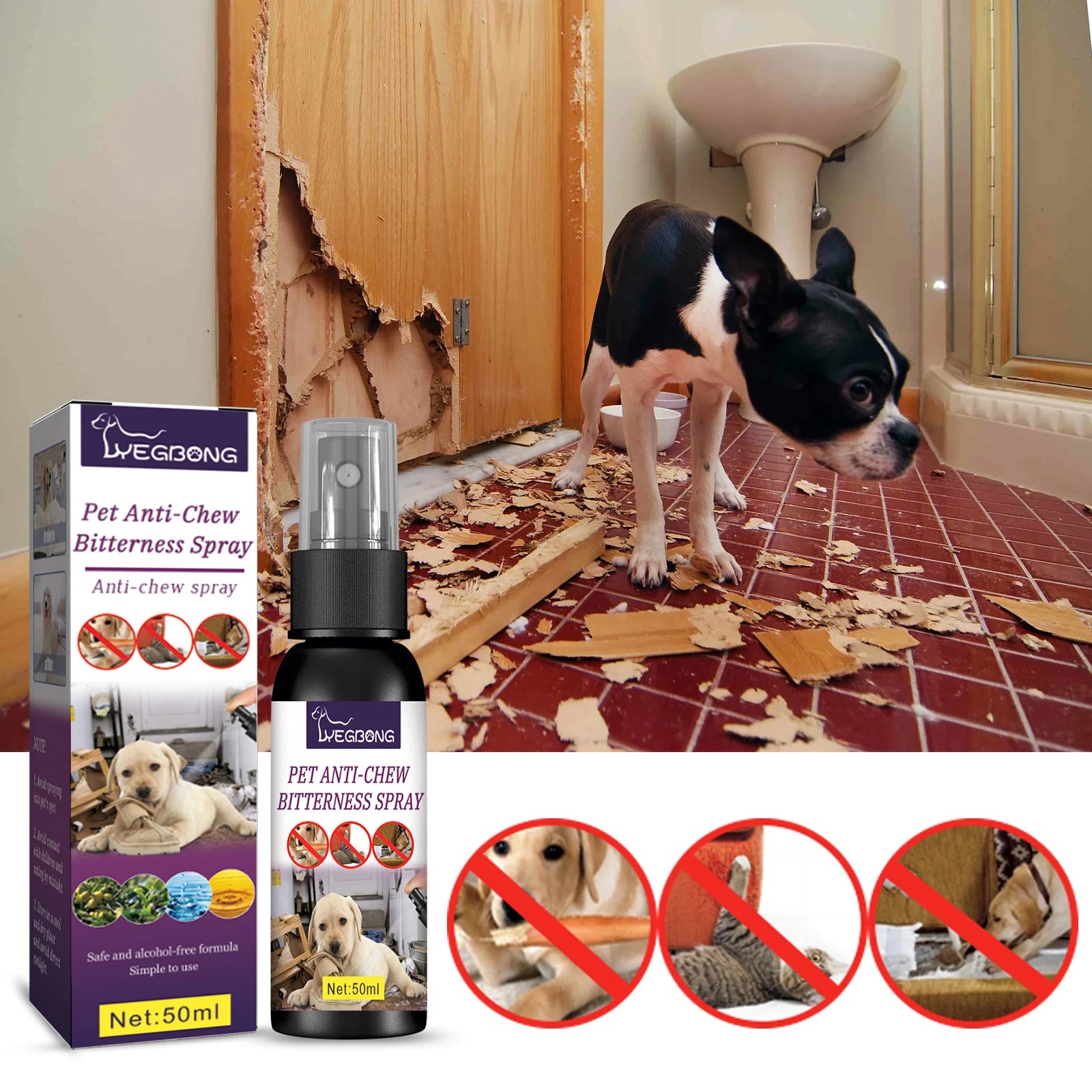 Pet No Chew Spray Bitterness Anti Gnawing Biting Stop Cat Scratching Furniture Behavior Modification Dog Chew Prevention Liquid