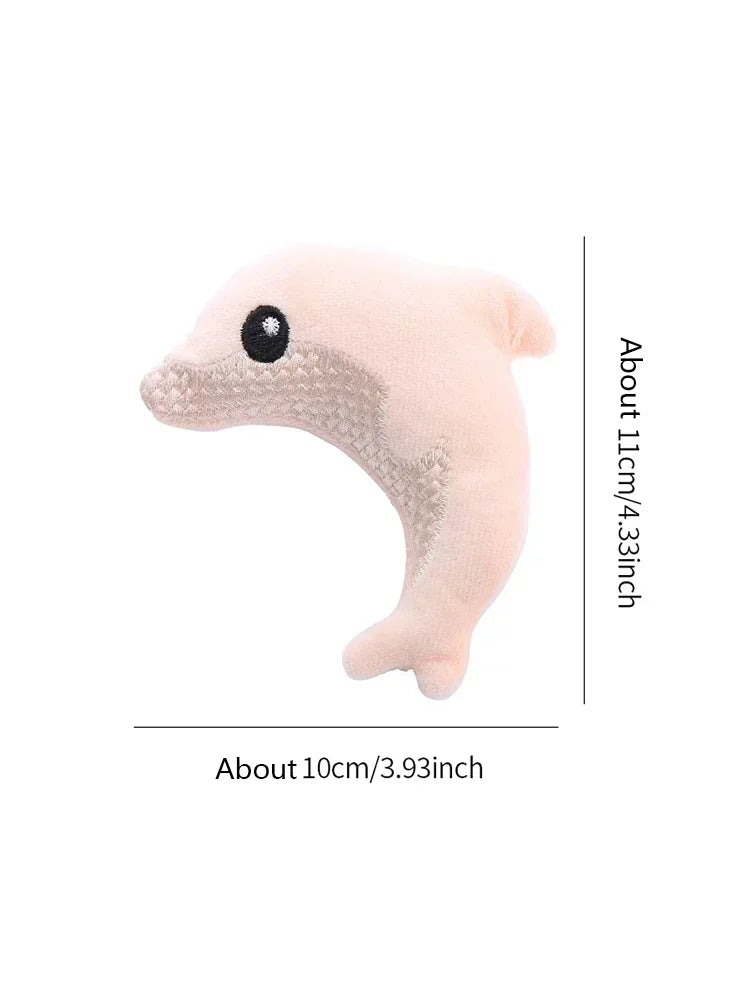 cat toy Cute stuffed animal baby dolphin with catnip