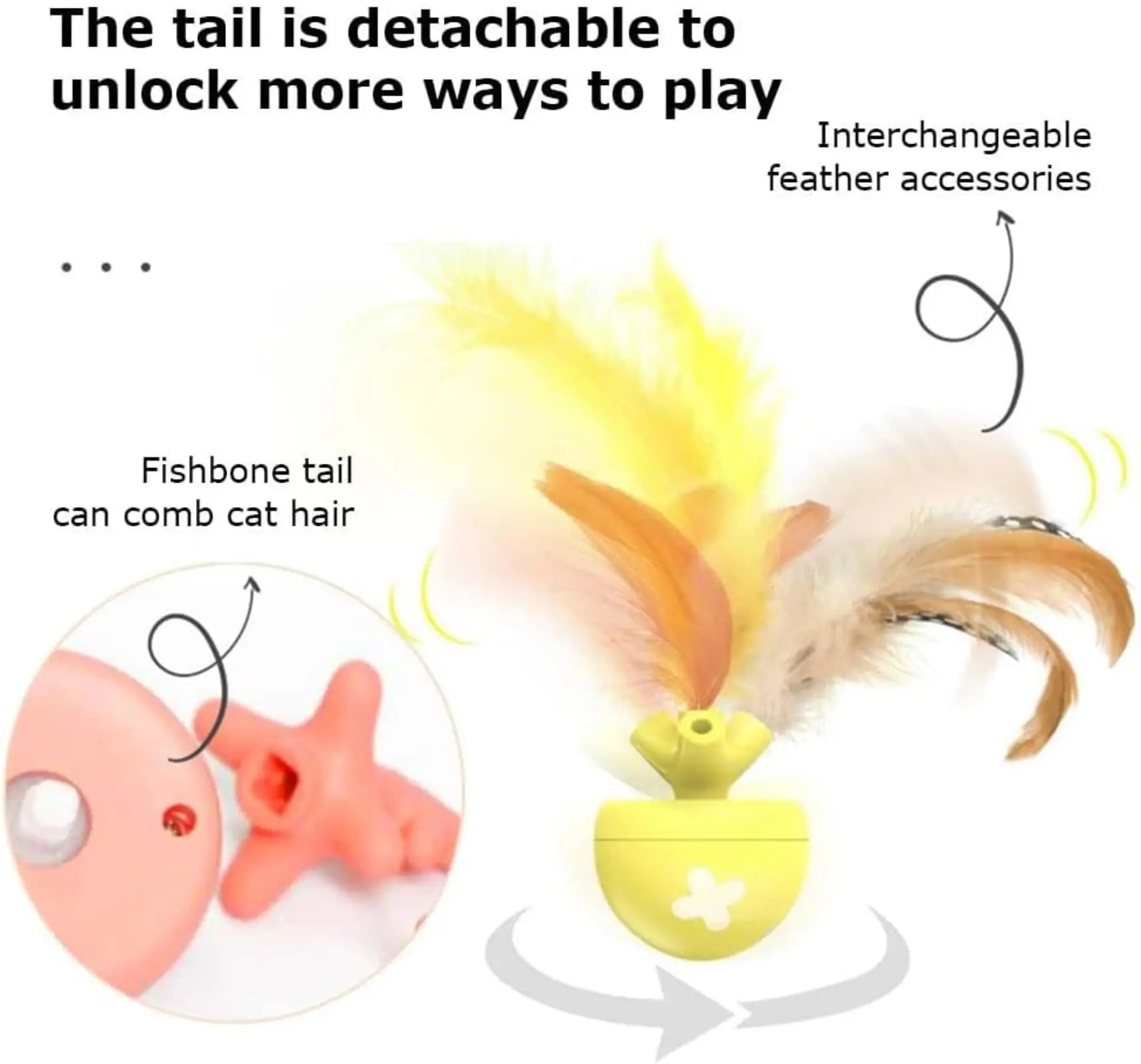 Cat toy fish bone spinning ball electric